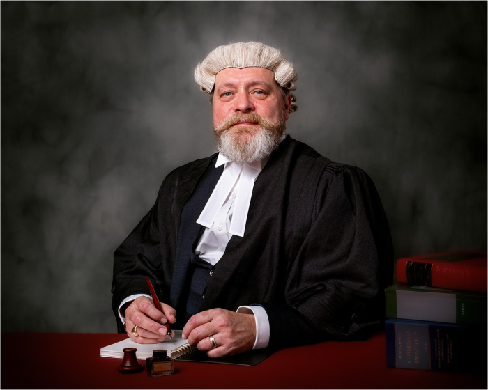 Barrister, a formal portrait.
