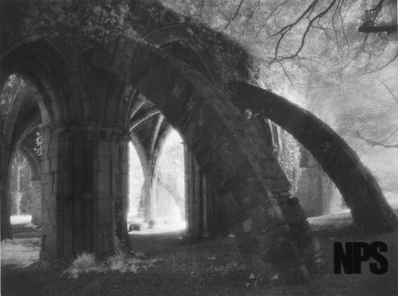Margam Abbey
Lith print from infra red film on last know piece of Ilford IlfobromIBO.26K velvet stipple paper.

