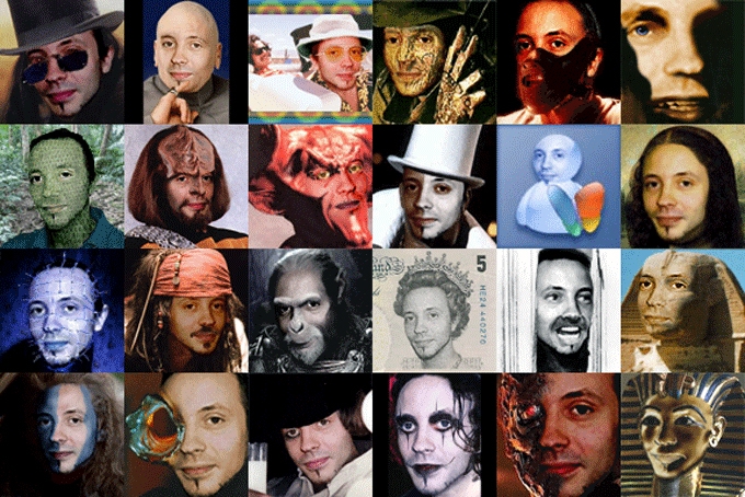 Many Faces
13 years ago this my was my first efforts to self learn computer photo manipulation. The original was my work profile photo, and the results are based on iconic images. Just a bit of fun :-)
