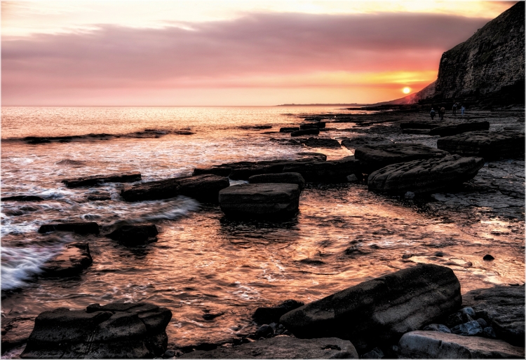 2018-06-05 club night at Dunraven Bay. As the sun set and the light faded, the colours that came out were stunning. It's like the sun rolling down the hill and setting the sea afire. Nice.
